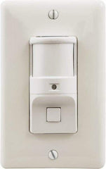 Hubbell Wiring Device-Kellems - 1,200 Square Ft. Coverage, Infrared Motion Sensor Wall Switch - 1,800 at 120 V Incandescent, 4,155 at 277 V Fluorescent, 120 to 277 VAC, White - Apex Tool & Supply