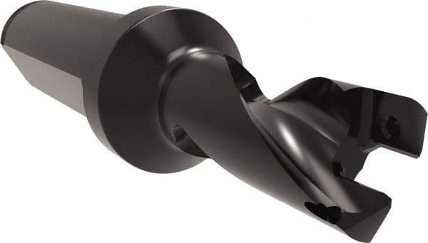 Allied Machine and Engineering - Series 14, 14 to 15mm Diam, 3/4" Diam Straight Shank with Flange, Helical Flute Spade Drill - 11/16" Max Depth, 1-3/4" Body Length, 3-25/32" OAL, Short Length, Through Coolant - Apex Tool & Supply
