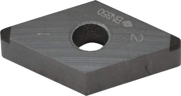 Sumitomo - 2NU-DNGA432 Grade BN350 PCBN Turning Insert - Uncoated, 55° Diamond, 1/2" Inscr Circle, 3/16" Thick, 1/32" Corner Radius - Apex Tool & Supply