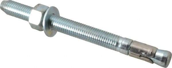 Powers Fasteners - 3/4" Diam, 3/4" Drill, 8-1/2" OAL, 2-3/4" Min Embedment Wedge Expansion Concrete Anchor - Stainless Steel (Clip)/Steel (Body), Zinc-Plated Finish, Hex Nut Head, Hex Drive, 6-1/4" Thread Length - Apex Tool & Supply