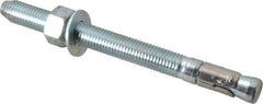Powers Fasteners - 3/4" Diam, 3/4" Drill, 8-1/2" OAL, 2-3/4" Min Embedment Wedge Expansion Concrete Anchor - Stainless Steel (Clip)/Steel (Body), Zinc-Plated Finish, Hex Nut Head, Hex Drive, 6-1/4" Thread Length - Apex Tool & Supply