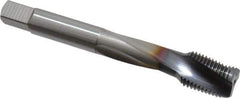 OSG - 1/2-20 UNF 3 Flute 2B Modified Bottoming Spiral Flute Tap - Powdered Metal, TiCN Finish, 3-3/8" OAL, Right Hand Flute, Right Hand Thread, H5, Series EXOTAP - Apex Tool & Supply