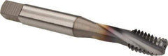 OSG - 3/8-24 UNF 3 Flute 2B Bottoming Spiral Flute Tap - Powdered Metal, TiCN Finish, 2-15/16" OAL, Right Hand Flute, Right Hand Thread, H4, Series 313 - Exact Industrial Supply