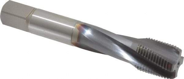 OSG - 3/4-16 UNF 4 Flute 3B Modified Bottoming Spiral Flute Tap - Powdered Metal, TiCN Finish, 4-1/4" OAL, Right Hand Flute, Right Hand Thread, H3, Series EXOTAP - Apex Tool & Supply
