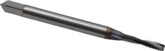 OSG - #2-56 UNC 2 Flute 2B Modified Bottoming Spiral Flute Tap - Powdered Metal, TiCN Finish, 1-3/4" OAL, Right Hand Flute, Right Hand Thread, H2, Series EXOTAP - Apex Tool & Supply