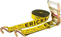 Erickson Manufacturing - 40' Long x 2" Wide, 10,000 Lb Basket Capacity, Polyester & Steel Web Sling - Yellow - Apex Tool & Supply