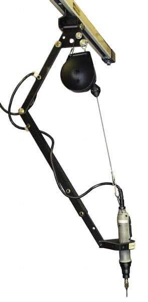 Qualtech - 1.4 to 2.3 kg Holding Capacity, 3 to 5 Lbs. Holding Capacity, Torque Arm - 18 to 25 (Telescoping Arm) and 9 (Fixed Arm) Inch Long, Rail Mount, Tool Balancer Included - Apex Tool & Supply