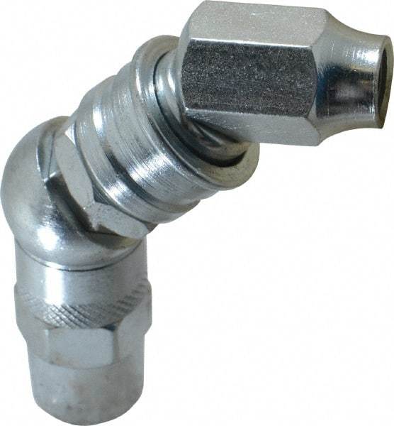 PRO-LUBE - 7,000 Operating psi, 3-1/2" Long, 1/8 Thread, Zinc Plated Grease Gun Coupler - NPT Thread - Apex Tool & Supply