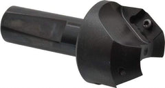 Kyocera - 35° Lead Angle, 1" Max Cut Diam, 1" Min Cut Diam, 0.472" Max Depth of Cut, Indexable Chamfer and Angle End Mill - 2 Inserts, XPMT 15T3.. Insert Style, 3.15" Overall Length, Straight Shank - Apex Tool & Supply
