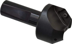 Kyocera - 37.5° Lead Angle, 1" Max Cut Diam, 1" Min Cut Diam, 0.456" Max Depth of Cut, Indexable Chamfer and Angle End Mill - 2 Inserts, XPMT 15T3.. Insert Style, 3.15" Overall Length, Straight Shank - Apex Tool & Supply