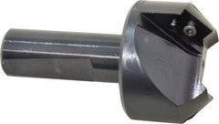 Kyocera - 45° Lead Angle, 1" Max Cut Diam, 1" Min Cut Diam, 0.4" Max Depth of Cut, Indexable Chamfer and Angle End Mill - 2 Inserts, XPMT 15T3.. Insert Style, 3.15" Overall Length, Straight Shank - Apex Tool & Supply