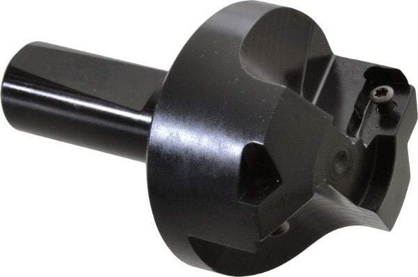 Kyocera - 75° Lead Angle, 1" Max Cut Diam, 1" Min Cut Diam, 0.146" Max Depth of Cut, Indexable Chamfer and Angle End Mill - 2 Inserts, XPMT 15T3.. Insert Style, 3.15" Overall Length, Straight Shank - Apex Tool & Supply