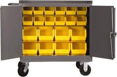 Durham - 2,000 Lb Capacity, 24" Wide x 36" Long x 40-1/2" High Mobile Cart - 2 Door, Steel, 2 Rigid/2 Swivel Casters - Apex Tool & Supply