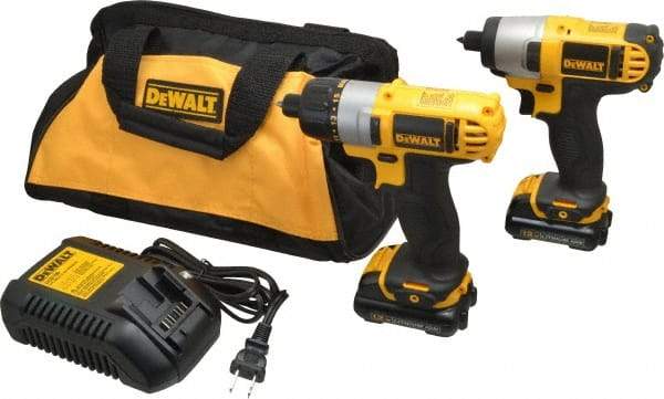 DeWALT - 12 Volt Cordless Tool Combination Kit - Includes 1/4" Impact Driver & 1/4" Screwdriver, Lithium-Ion Battery Included - Apex Tool & Supply