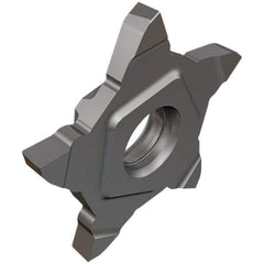 Iscar - 24N239PENTA NF Grade IC908, 2.39mm Cutting Width Carbide Grooving Insert - 5mm Max Depth of Cut, 1.19mm Corner Radius, TiAlN Finish - Apex Tool & Supply
