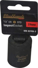 Blackhawk by Proto - 1/2" Drive 24mm Standard Impact Socket - 6 Points, 1-5/8" OAL - Apex Tool & Supply
