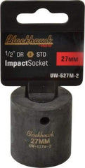 Blackhawk by Proto - 1/2" Drive 27mm Standard Impact Socket - 6 Points, 2" OAL - Apex Tool & Supply