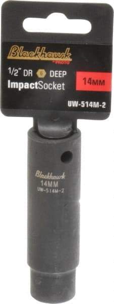 Blackhawk by Proto - 1/2" Drive 14mm Deep Impact Socket - 6 Points, 3-5/16" OAL - Apex Tool & Supply