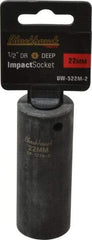 Blackhawk by Proto - 1/2" Drive 22mm Deep Impact Socket - 6 Points, 3-5/16" OAL - Apex Tool & Supply