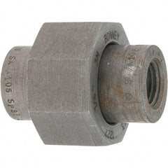 Made in USA - Size 1/4", Class 3,000, Forged Carbon Steel Black Pipe Union - 3,000 psi, Threaded End Connection - Apex Tool & Supply