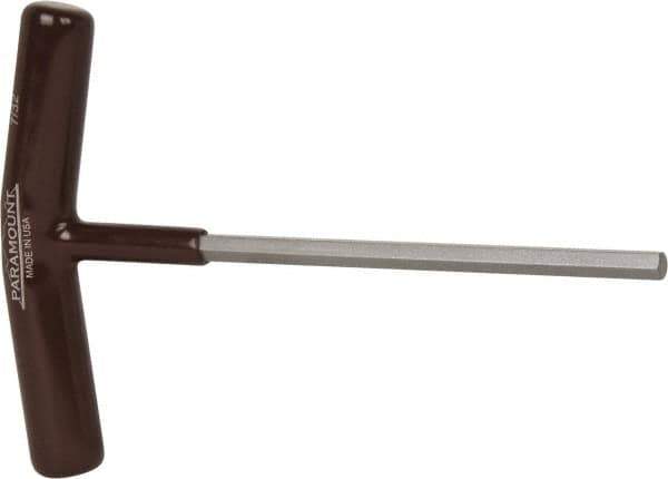 Paramount - 7/32" Hex, T-Handle Cushion Grip, Hex Key - 6" OAL, Steel, Inch System of Measurement - Apex Tool & Supply