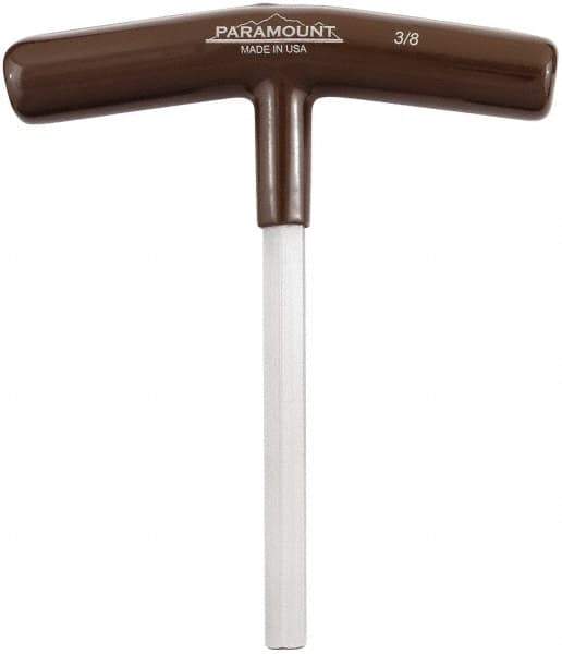 Paramount - 3/8" Hex, T-Handle Cushion Grip, Hex Key - 6" OAL, Steel, Inch System of Measurement - Apex Tool & Supply