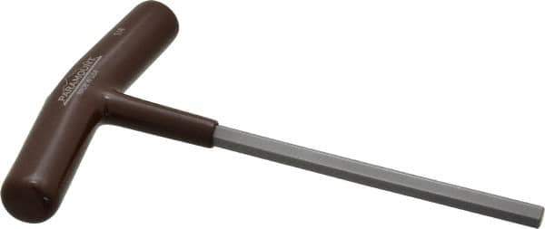 Paramount - 1/4" Hex, T-Handle Cushion Grip, Hex Key - 6" OAL, Steel, Inch System of Measurement - Apex Tool & Supply