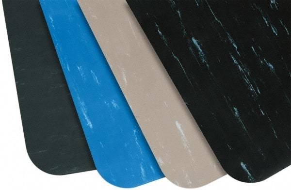 PRO-SAFE - 10' Long x 3' Wide, Dry Environment, Anti-Fatigue Matting - Blue Marbleized, Vinyl with Vinyl Sponge Base - Apex Tool & Supply