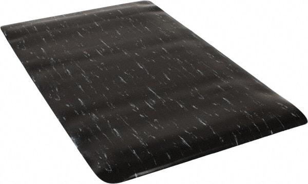PRO-SAFE - 5' Long x 3' Wide, Dry Environment, Anti-Fatigue Matting - Black Marbleized, Vinyl with Vinyl Sponge Base - Apex Tool & Supply