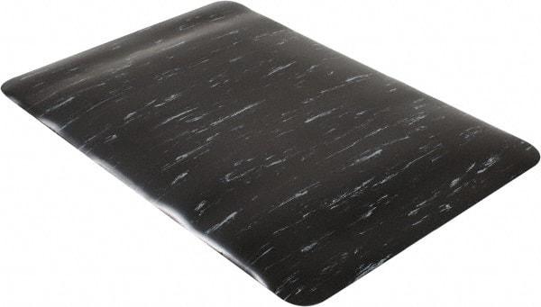 PRO-SAFE - 3' Long x 2' Wide, Dry Environment, Anti-Fatigue Matting - Black Marbleized, Vinyl with Vinyl Sponge Base - Apex Tool & Supply