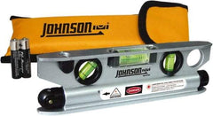 Johnson Level & Tool - 1 Beam 100' Max Range Torpedo Laser Level - Red Beam, 1/8" at 50' Accuracy, 7-1/2" Long x 2" Wide x 3/4" High, Battery Included - Apex Tool & Supply