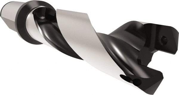Allied Machine and Engineering - Series 24, 24 to 25.99mm Diam, 25mm Diam Straight Shank with Flange, Helical Flute Spade Drill - 78mm Max Depth, 113.8mm Body Length, 169.8mm OAL, Standard Length, Through Coolant - Apex Tool & Supply