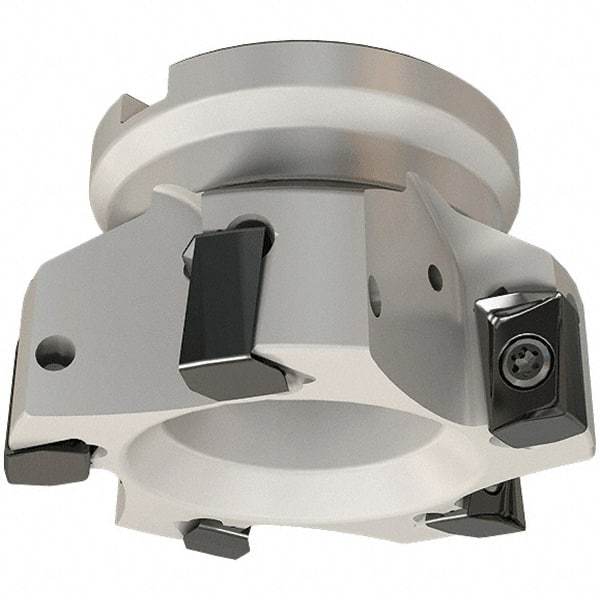 Iscar - 5 Inserts, 80mm Cut Diam, 27mm Arbor Diam, 16.3mm Max Depth of Cut, Indexable Square-Shoulder Face Mill - 0/90° Lead Angle, 50mm High, H490 AN.X 17 Insert Compatibility, Through Coolant, Series Helido - Apex Tool & Supply
