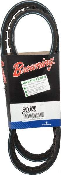 Browning - Section 5VX, 5/8" Wide, 63" Outside Length, Gripnotch V-Belt - Rubber Compound, 358 Gripnotch, No. 5VX630 - Apex Tool & Supply