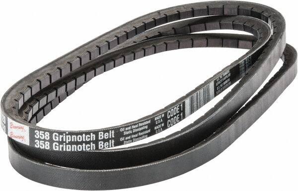 Browning - Section 5VX, 5/8" Wide, 112" Outside Length, Gripnotch V-Belt - Rubber Compound, 358 Gripnotch, No. 5VX1120 - Apex Tool & Supply
