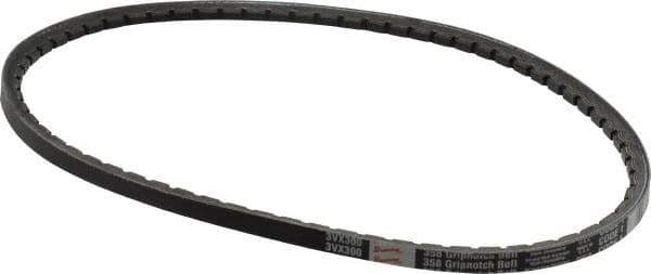 Browning - Section 3VX, 3/8" Wide, 30" Outside Length, Gripnotch V-Belt - Rubber Compound, 358 Gripnotch, No. 3VX300 - Apex Tool & Supply