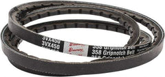 Browning - Section 3VX, 3/8" Wide, 45" Outside Length, Gripnotch V-Belt - Rubber Compound, 358 Gripnotch, No. 3VX450 - Apex Tool & Supply