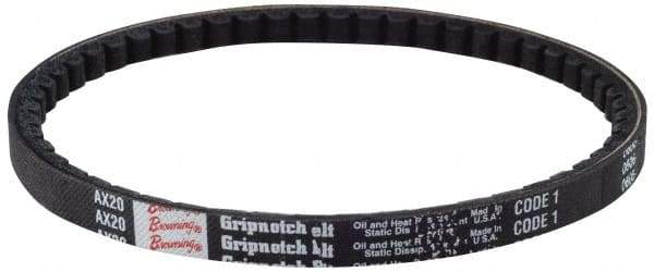 Browning - Section BX, 21/32" Wide, 126" Outside Length, Gripnotch V-Belt - Rubber Compound, Gripnotch, No. BX123 - Apex Tool & Supply