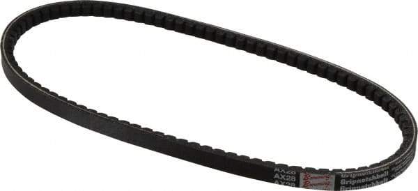 Browning - Section AX, 1/2" Wide, 30" Outside Length, Gripnotch V-Belt - Rubber Compound, Gripnotch, No. AX28 - Apex Tool & Supply
