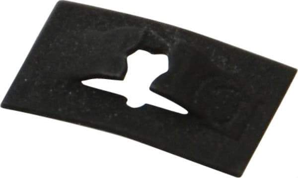 Made in USA - 3/8" Long x 9/16" Wide, Rectangular Speed Nut - 1/16" Hole Diam, Spring Steel, Black Phosphate Finish, For Nonthreaded Fasteners - Apex Tool & Supply