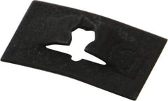 Made in USA - 3/8" Long x 9/16" Wide, Rectangular Speed Nut - 1/16" Hole Diam, Spring Steel, Black Phosphate Finish, For Nonthreaded Fasteners - Apex Tool & Supply