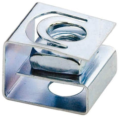 Made in USA - M5x0.80 Screw, 1.78 to 2.03mm Thick, Spring Steel G Nut Retainer - 9/32" Center Edge, Zinc-Plated Finish - Apex Tool & Supply