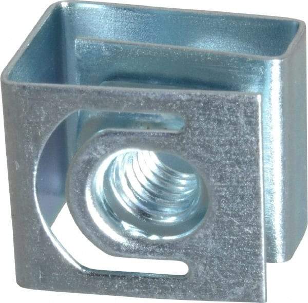 Made in USA - #10-32 Screw, 0.069 to 0.079" Thick, Spring Steel G Nut Retainer - 19/64" Center Edge, Zinc-Plated Finish - Apex Tool & Supply
