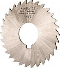 Made in USA - 3" Diam x 5/64" Blade Thickness x 1" Arbor Hole Diam, 30 Tooth Slitting and Slotting Saw - Arbor Connection, Right Hand, Uncoated, High Speed Steel, Concave Ground - Apex Tool & Supply