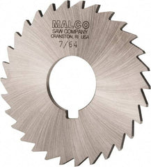 Made in USA - 3" Diam x 7/64" Blade Thickness x 1" Arbor Hole Diam, 30 Tooth Slitting and Slotting Saw - Arbor Connection, Right Hand, Uncoated, High Speed Steel, Concave Ground, Contains Keyway - Apex Tool & Supply