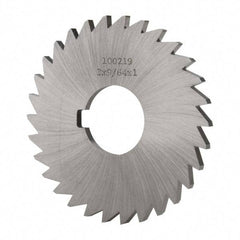 Made in USA - 3" Diam x 9/64" Blade Thickness x 1" Arbor Hole Diam, 30 Tooth Slitting and Slotting Saw - Arbor Connection, Right Hand, Uncoated, High Speed Steel, Concave Ground, Contains Keyway - Apex Tool & Supply