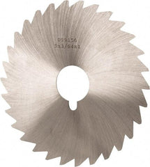 Made in USA - 5" Diam x 3/64" Blade Thickness x 1" Arbor Hole Diam, 40 Tooth Slitting and Slotting Saw - Arbor Connection, Right Hand, Uncoated, High Speed Steel, Concave Ground, Contains Keyway - Apex Tool & Supply