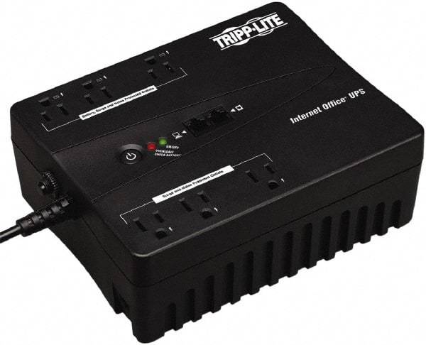 Tripp-Lite - 15 Amp, 350 VA, Flat Pack Mount Standby Backup Uninterruptible Power Supply - Backup 3 min with Full Load & 10 min with Half Load, 120 VAC Input & Output, 180 Watt Output, 1 Phases, 6 Outlets - Apex Tool & Supply
