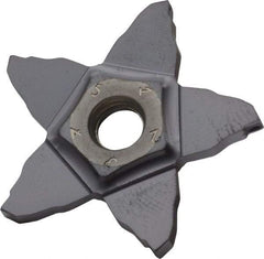 Iscar - PENTA34N250 IC908 Grade, 0.0984" Cutting Width, Carbide Cutoff Insert - Neutral Lead Angle, 0.0079" Cnr Rad, TiAlN Coated - Apex Tool & Supply
