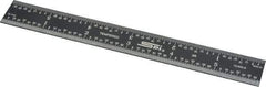 SPI - 6" Long, 1/64, 1/50, 1/32, 1/10" Graduation, Rigid Steel Rule - 3R Graduation Style, 3/4" Wide, Black, Black Chrome Finish - Apex Tool & Supply